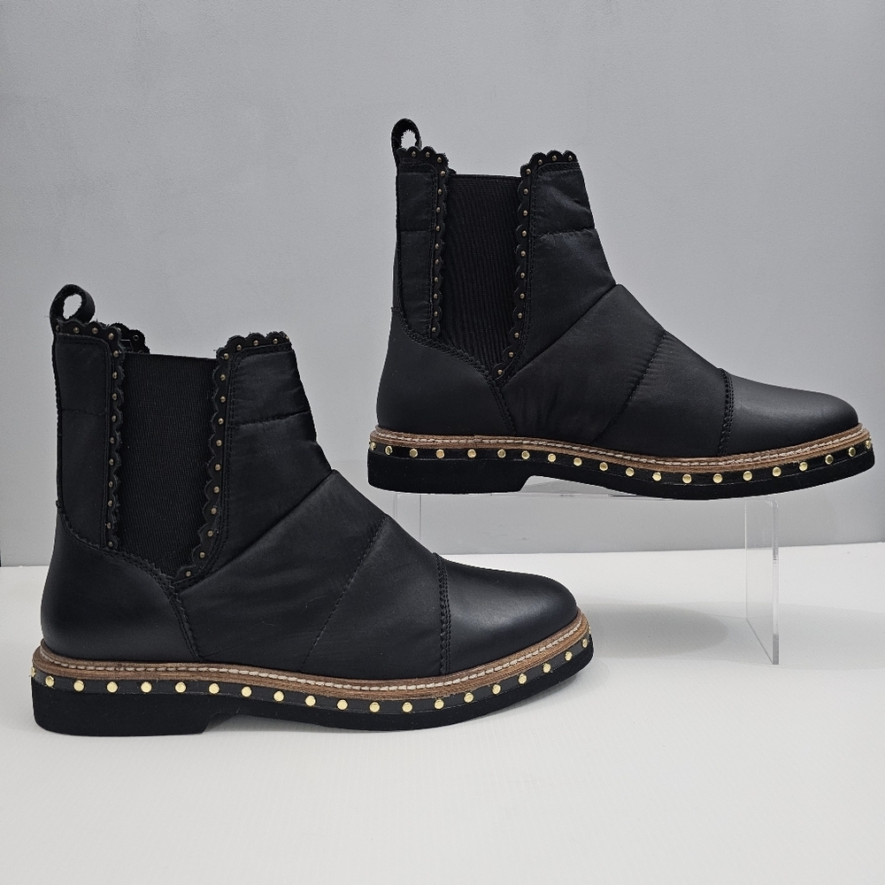 Free People Atlas Ankle Boot Womens EU 39.5 Black Quilted Puffer Chelsea Winter - Picture 3 of 16